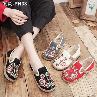 New old Beijing cloth shoes female ethnic style linen breathable wild lazy shoes casual shoes ins st