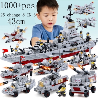 1000Pcs Educational Toys Swat Army Aircraft Carrier Building Blocks