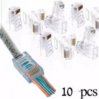 10pcs rj45 Passthrough tagusan passthru connector for cat5 cat5e cat6 cat6e
