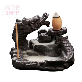 【Ready stock】Brand New Home Office Teahouse Dragon Smoke Waterfall +10x Cone Incense Burner#shoppingmall881