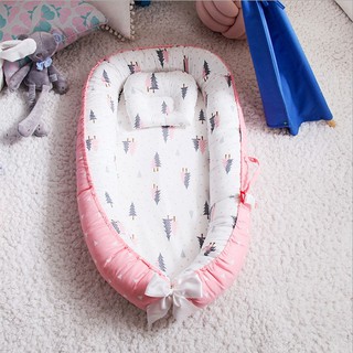 Portable Travel Bed Baby Nest Newborn Bed for Boys Girls Infant Outdoor Cotton Crib Bumper