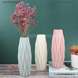 [home] Flower Vase Decoration Home Plastic Vase White Imitation Ceramic Flower Pot