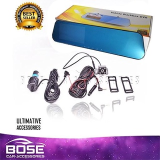 [Ready Stock]┋ULTIMATIVE Mirror Type Car Dash Cam DVR with Rear Camera - Wide Mirror Full HD 1280P