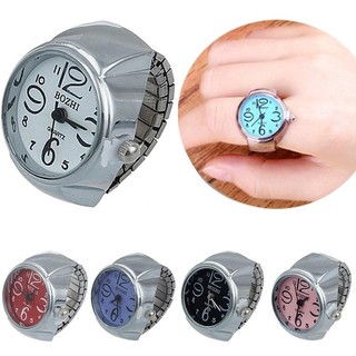 Creative Fashion Steel Round Quartz Finger Ring Watch
