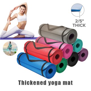 2/5 Inch Thick Extra Thick Exercise Mat Thick Yoga Mat Fitness & Exercise Mat with Yoga Mat Carrier