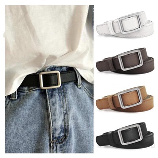 [Betsy] 105cm Fashion Nonporous Square Buckle Versatile Wild Belt Leather For Woemn/men