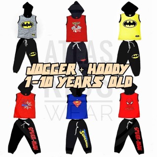 Spider Man Batman Superman Hoodie Jogger Terno For Kids 1-10 Years Old