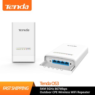 【Shop top goods】Tenda OS3 5KM 5GHz 867Mbps Outdoor CPE Wireless WiFi Repeater Extender Router AP Acc