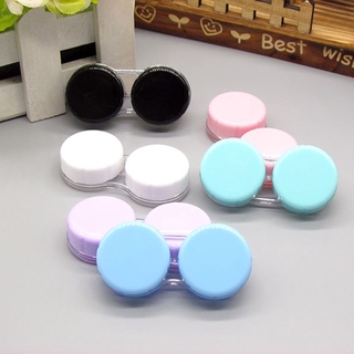 1PC Fashion Men Women Candy Color Contact Lenses Box Contact Lenses Tweezers Wholesale Contact Lens Case for Travel Kit Holder Container