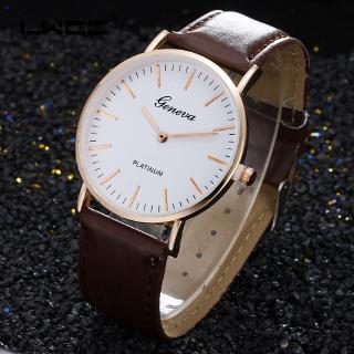 GENEVA simple fashion leather strap watch unisex watches