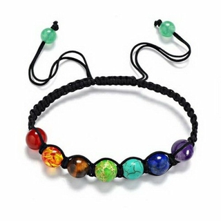 Gemstone Healing Chakra Bracelet Bangle Anxiety Natural Stone Stress Relief Reiki Yoga Women Jewelry