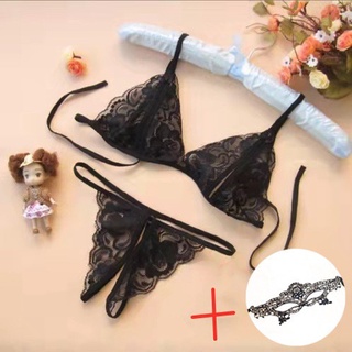 Women Sexy Lingerie Set Hot Erotic Lingerie Terno Lace Underwear For Sex Face Mask,G-string Bra,Thongs & Stockings Four-Piece Set