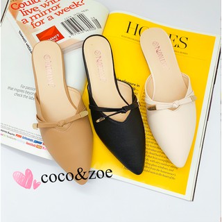 Korean Pointed Toe Flat Sandals Mules for Women