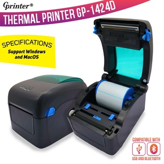 【Ready Stock】◊☒(USB + Bluetooth Ready) Gprinter Thermal Barcode Printer GP-1424D Waybill Printer Onl
