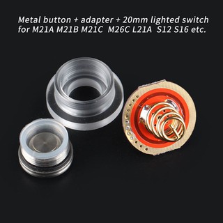 Stainless Steel Button Luminous Switch 20mm Suitable For Convoy M21A M21B M21C M26C L21A L21B S12 S16 S21BFlashlight