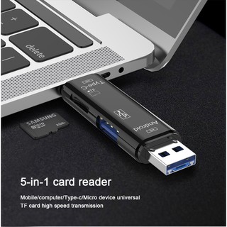 Type-C Android TF Card Micro Memory Card USB Adapter Card Reader High Speed for Phone Computer 5in1 (2)