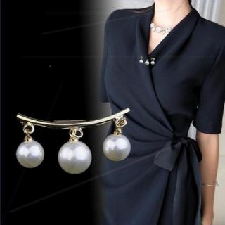 Korean Pearl Gold Brooch Headscarf Accessories Luxury Girl Simple Brooch Pin Women Jewelry Gift