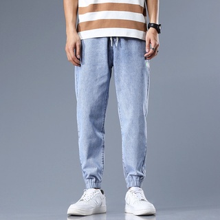 Jeans Men's Street Wear Straight Loose Light-Colored Harem Pants Men Spring Plus Fat Size Slim-Fit Trousers