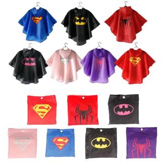 Baby Kids Superman Batman Spiderman Boys Girls Raincoat For Children Rainsuit