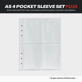 [pre-order] Generic A5 4 Pocket Photocard Binder Sleeve Set