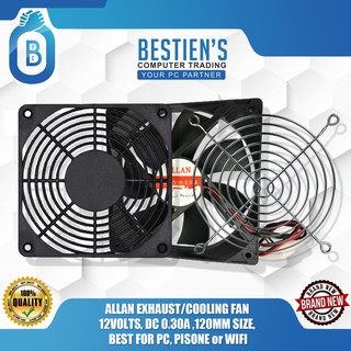 ALLAN EXHAUST/COOLING FAN 12VOLTS (ASSORTED COLOR), DC 0.30A , 120MM SIZE, BEST FOR PC, PISONET or W