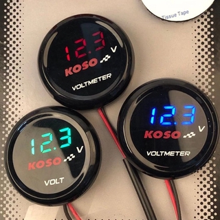 【Original】 KOSO Volt Meter For Motorcycle LED Digital Round Voltmeter Super Waterproof