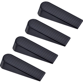 Promotion! 4 Pack Door Stop Wedges, Rubber Non-Scratching Door Stoppers for Home and Office (Black)