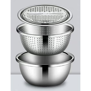 Mixing Bowl Stainless Steel 3 in 1 Multipurpose BEST QUALITY COD