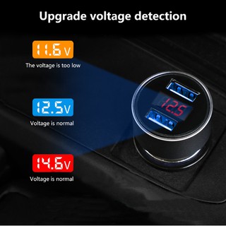 【2 Year Warranty】[READY STOCK] Car Accessories Car Charger 2 Port LCD Display 12-24V Cigarette Socket Lighter Dual USB professional 3.1A For Smart Phone (1)