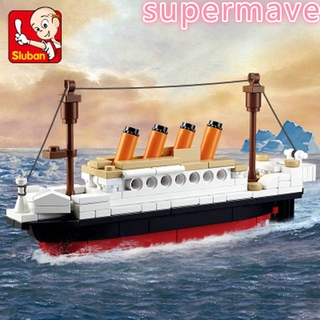 194PCS Supermave Creative Bricks Toys Mini Size Titanic Cruise Ship Building Blocks Compatible LEGO DIY Educational Toys