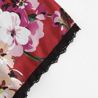 ♐warren ♐Fashion Sexy Lace Satin Trim Floral Bow Lingerie Set Pajamas Babydoll Sleepwear (6)