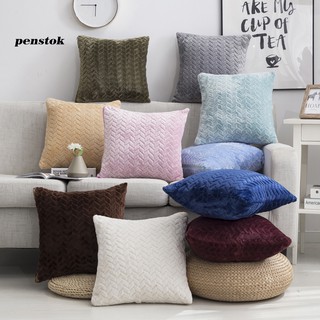 【Ready Stock】Plush Case Throw Pillow Cushion Cover Sofa Bed Car Cafe Office Room Decoration