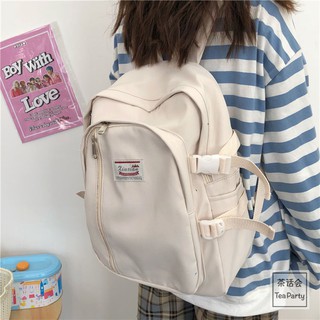 Tea party Japanese Harajuku retro tooling student backpack female Korean ins schoolbag college style travel backpack<