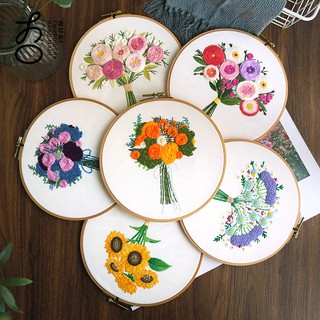 DIY Handcraft Flower Cross stitch Materials Instructions And Tutorial Suitable for beginners Home Decorations