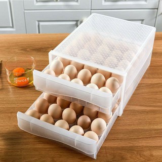 Susan1188 2 Layer 60 grids Egg Tray Drawer Type Refrigerator Storage Box