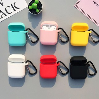 AirPods Case i12 TWS Earphone Protective Silicone Cases Covers Solid Color with free Carabiner(only case） (1)