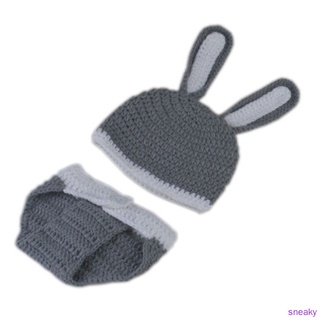 Newborn Cartoon Animal Photo Costume Infant Boy Girl Photography Props Crochet Knit Hat Outfits sneaky (3)