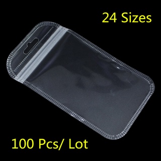 100PCS/ Lot Clear Plastic Zipper Bags For Electronic Accessories Storage Zip Lock Resealable Poly