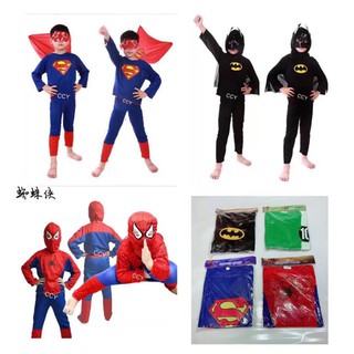 Superhero Batman Superman Spiderman Ben-10 Cosplay Clothing Halloween Party Boys Costume Set W/Mask