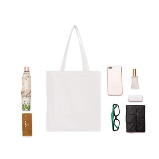 Women Bags☍✑✁Plain Canvas bag With zipper Pocket Tote Shoulder Sling bag Katsa bag Eco bag (4)