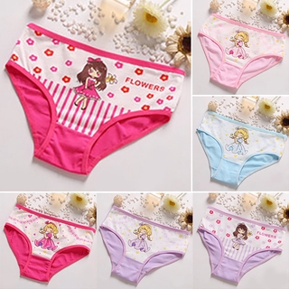 2-12 Years Kid Girl Underwear Briefs Cute Cartoon Panties Soft Breathable Stretch Cotton