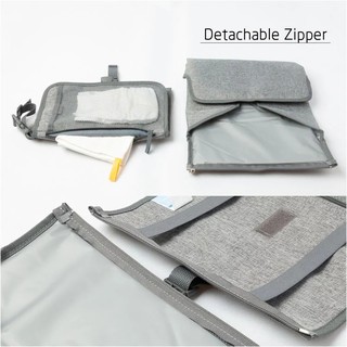 Gray color Newborns Foldable Waterproof Baby Diaper Changing Mat Portable Changing Pad Storage bag (4)