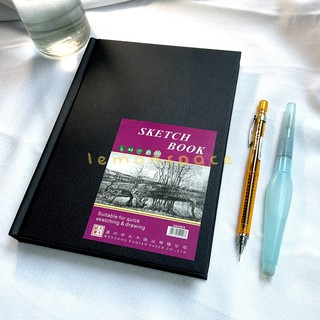 A3 A4 A5 Black or Cream Hardbound Sketch Book 110gsm 160gsm 180gsm notebook journal (lemonspace)
