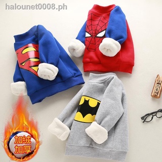 new pattern✳Boys sweater spring and autumn models 2021 new children plus velvet warm top, baby pullover cotton coat jacket bottoming shirt [Send on October 10]
