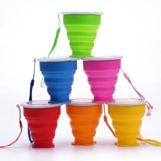 Outdoor portable collapsible retractable cup silicone cup eco folding cup