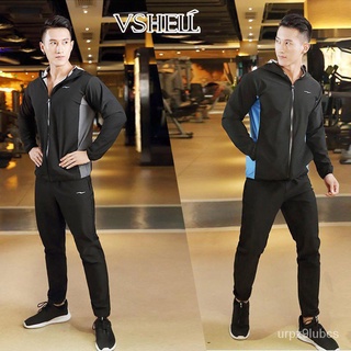 ✤❁✶❣♕[VSHELL]Ready Stock Fitness Weight Loss Sauna Suit Sweat for Men Fast Sweating Track Jacket Ru