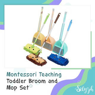 Montessori Mop Broom Dustpan Set Mini Housekeeping Cleaning Tools for Children Mop/Broom/Dustpan Set