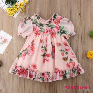 ☞MG-Kids Baby Girls Tulle Floral Dress Ruffle A-Line Dress