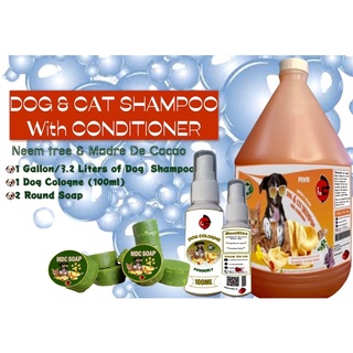 ◊Dog & Cat Shampoo w/ Conditioner made from Neem tree Madre de Cacao with Dog Cologne and Round Soap (7)