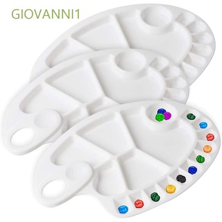 GIOVANNI1 Oval Palette for Artist Kids Painting Palette Paint Tray Drawing Pigment Pallet Oil Painting Plastic Watercolor Gouache Painting Supplies